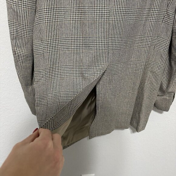 Vintage Burberry’s Houndstooth Brown Suit Jacket Mens Size 44R L/XL *Read - Picture 4 of 13